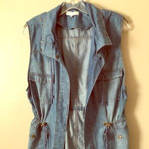 Hooded Jean vest